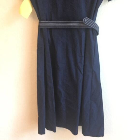 Vintage S Abe Schrader belt dress 1980s Navy blue - Picture 8 of 8